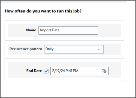 Job recurrence pattern